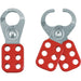 Safety Lockout Hasp, Steel, 1-3/4"W x 4-1/2"L, 1" Jaw dia