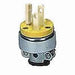 Eaton straight blade plug , #18-12 AWG, 15A, Commercial, 125V, Back wire, Yellow, Brass, Armored vinyl, 5-15P, Two-pole, three-wire, grounding, Screw, 0.25-0.63", Vinyl, ED Box