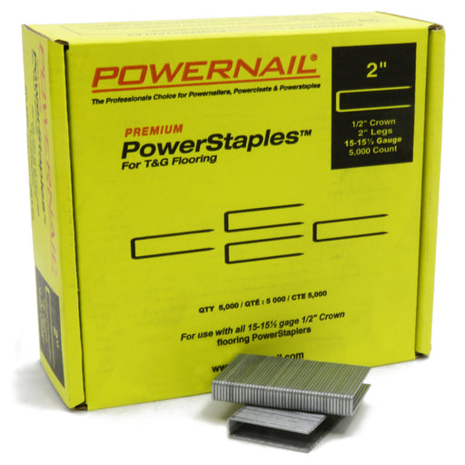 PS2005 1/2''x2'' Galv Flooring Staple 155ga, 5000/bx