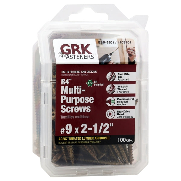 103101  SCREW R4 FRAME/DECK 9X2-1/2IN 100 Pack