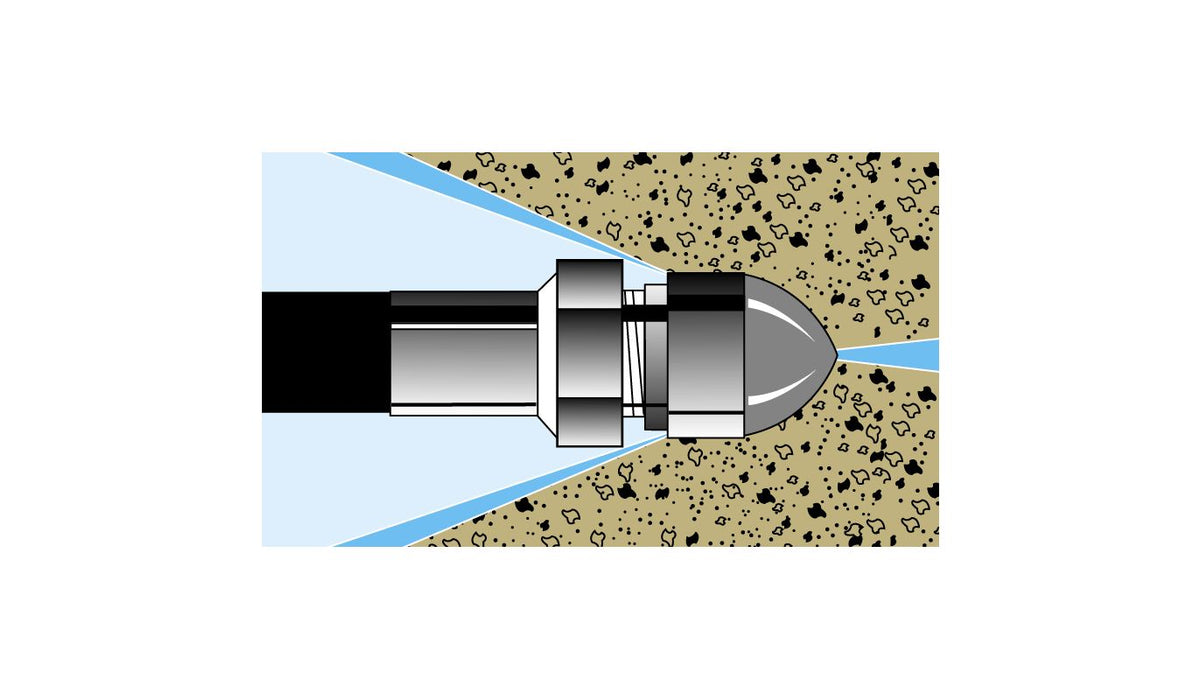 JN-52 3/8" 15° Angle Jetter Nozzle with forward jet