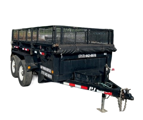 Rent Dump Trailer, 6x12, 6,900 lb capacity, 18" Extra Height Sides