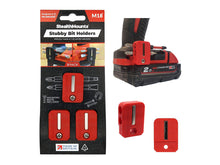 Stubby Bit Holder for Milwaukee M18 (3 Pack)  Red