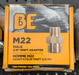 BE Power Equipment M22 male to 3/8 inch MNPT brass adapter packaged in a box.