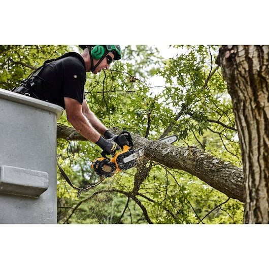 DeWalt Battery Chain Saw, Cordless, 14" Top Handle, (1)