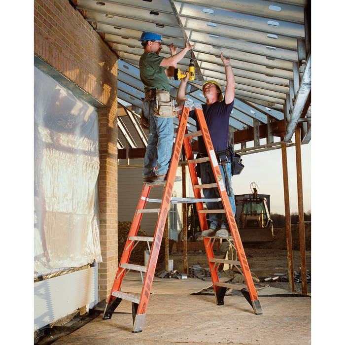 T7408 8 ft Type IAA Fiberglass Twin Ladder