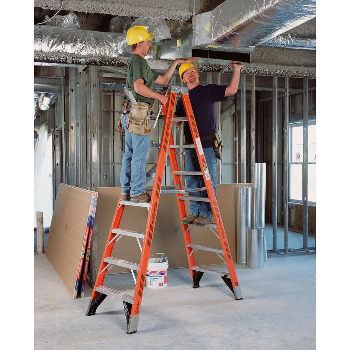 T7408 8 ft Type IAA Fiberglass Twin Ladder