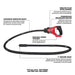 Rent a Concrete Vibrator, Milwaukee Battery Powered, 8' shaft, 1" Head (2)