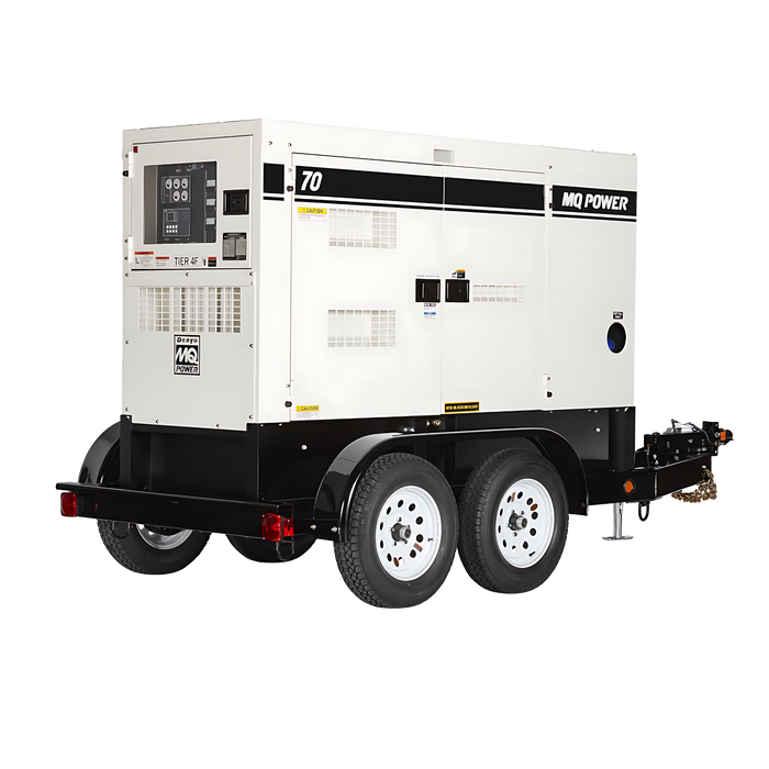 Generator Rental, 40KW (40,000 W) Single Phase, 56KW (70KVA) Three Phase Towable