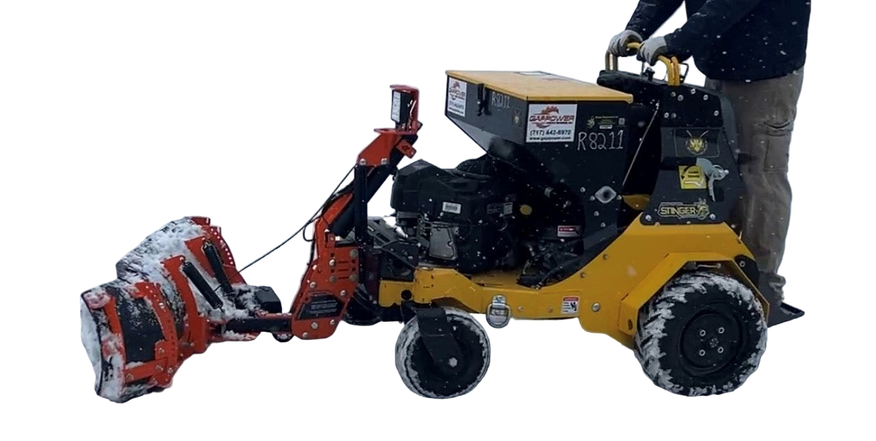 52" Stand On Snow Plow Machine with Calcuim Spreader