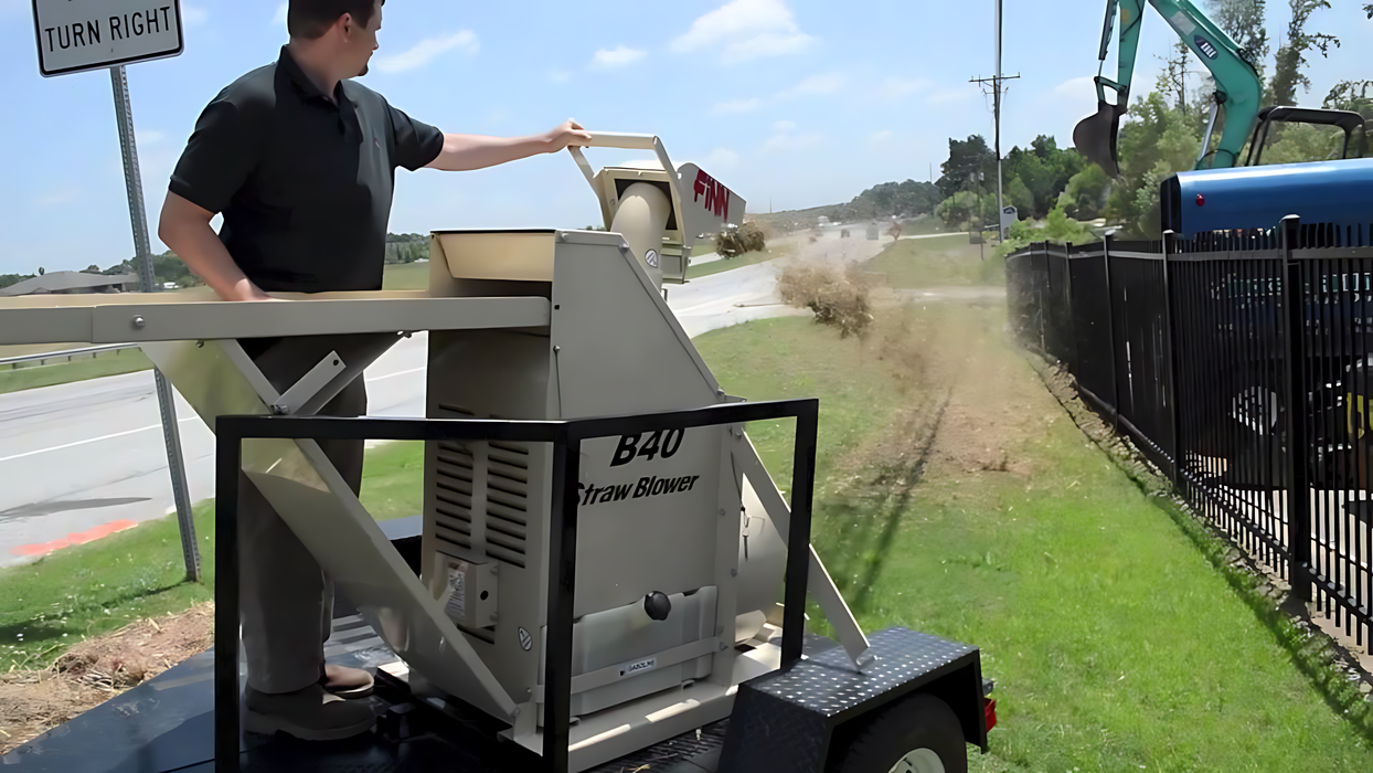 Rent a Straw Blower, Skid Mounted