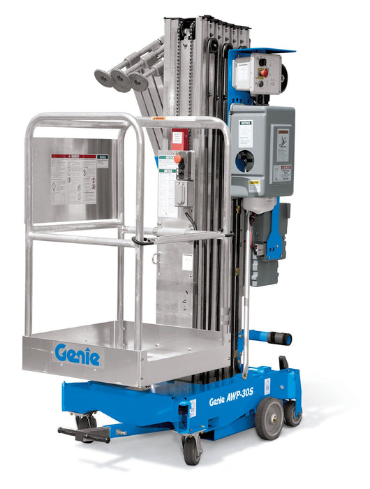 30' Genie Straight Mast 1 man Lift Rental, Push Around