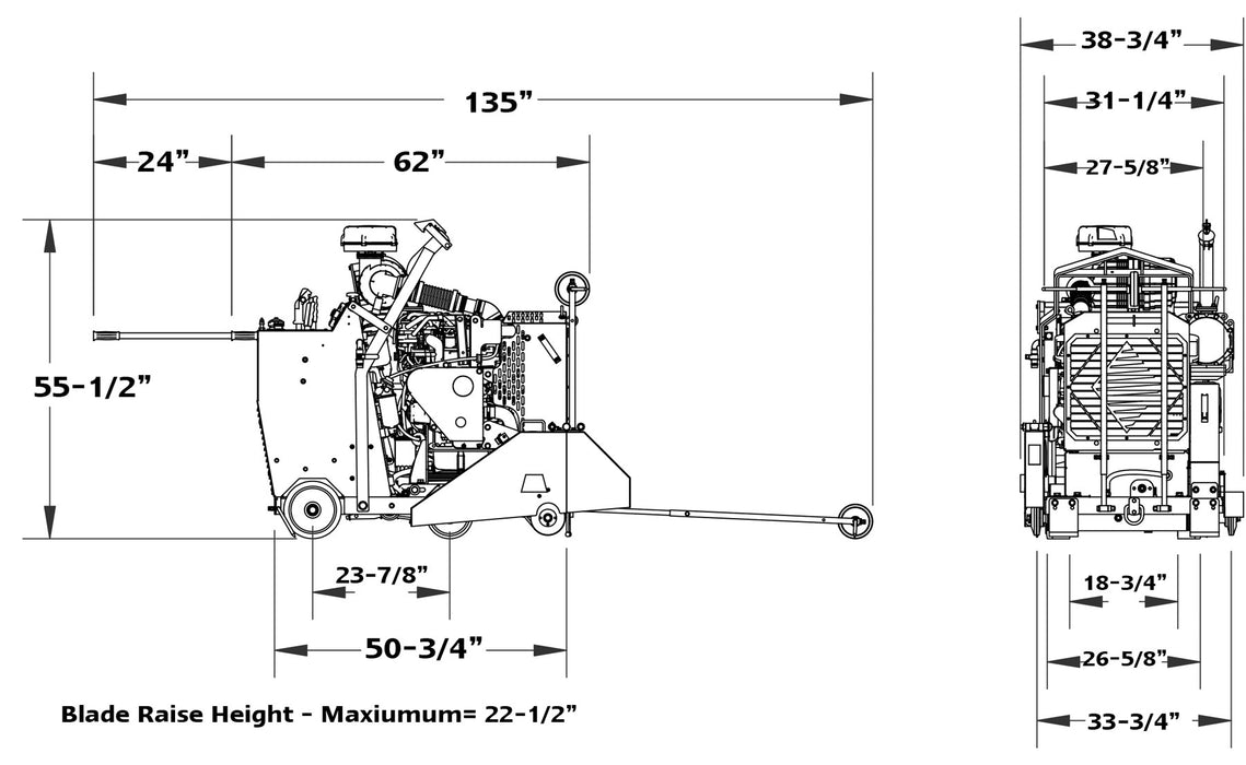 Floor Saw Rental, 36", Diesel Road Saw (2)