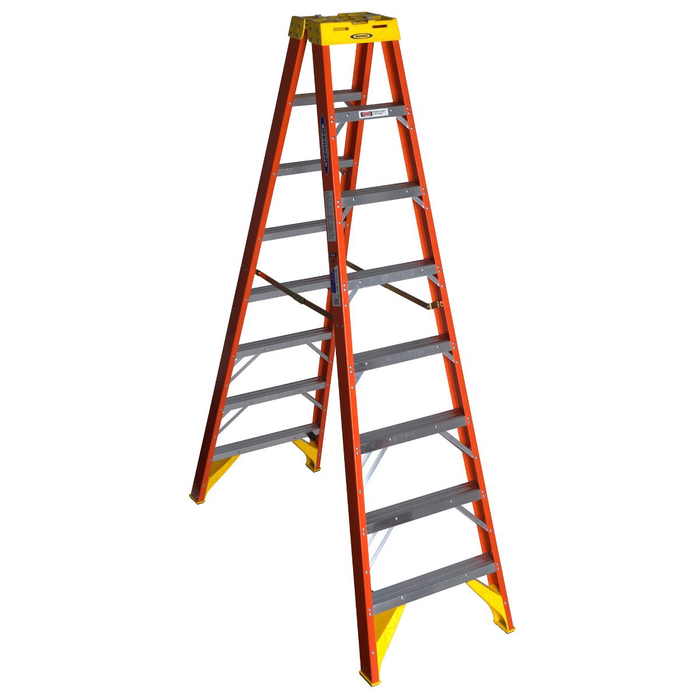 T6208 8 ft Type IA Fiberglass Twin Ladder