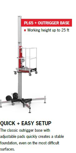 20' Sectional Mast 1 Man Lift Rental, Push Around (1)