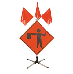 Flagger Ahead Sign Rental, 48