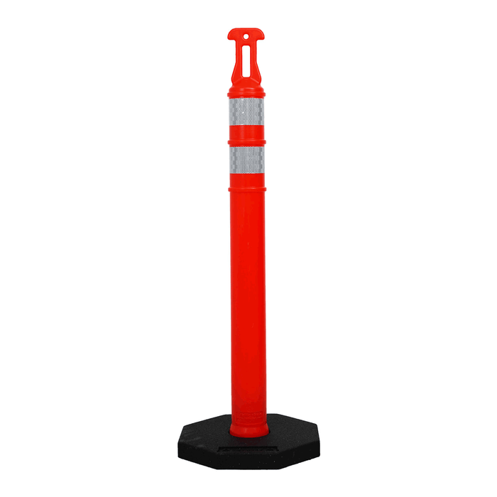 Traffic Delineator, Reflective 42", 12lb Base