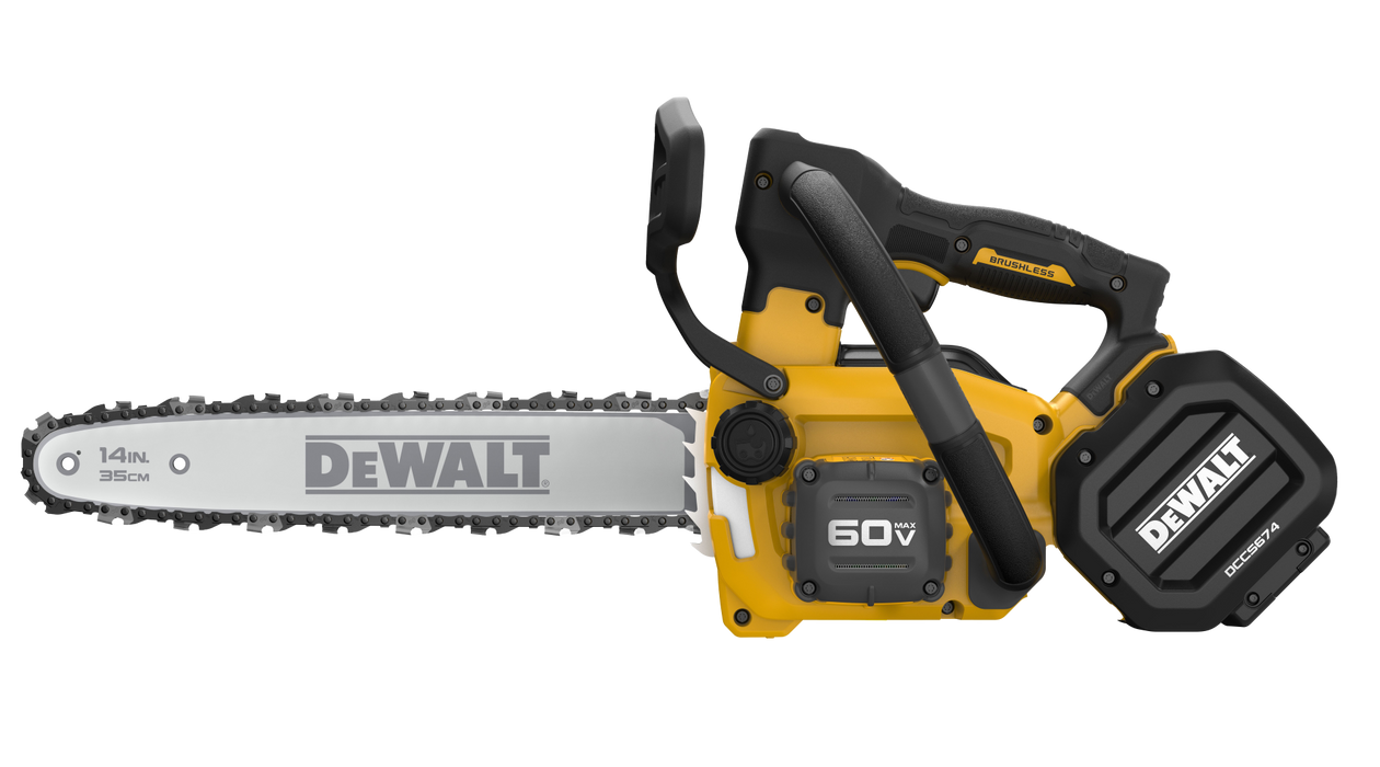 DeWalt Battery Chain Saw, Cordless, 14" Top Handle,