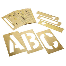 Stencil Kit Rental, 12" Letter and Symbols, interlocking brass