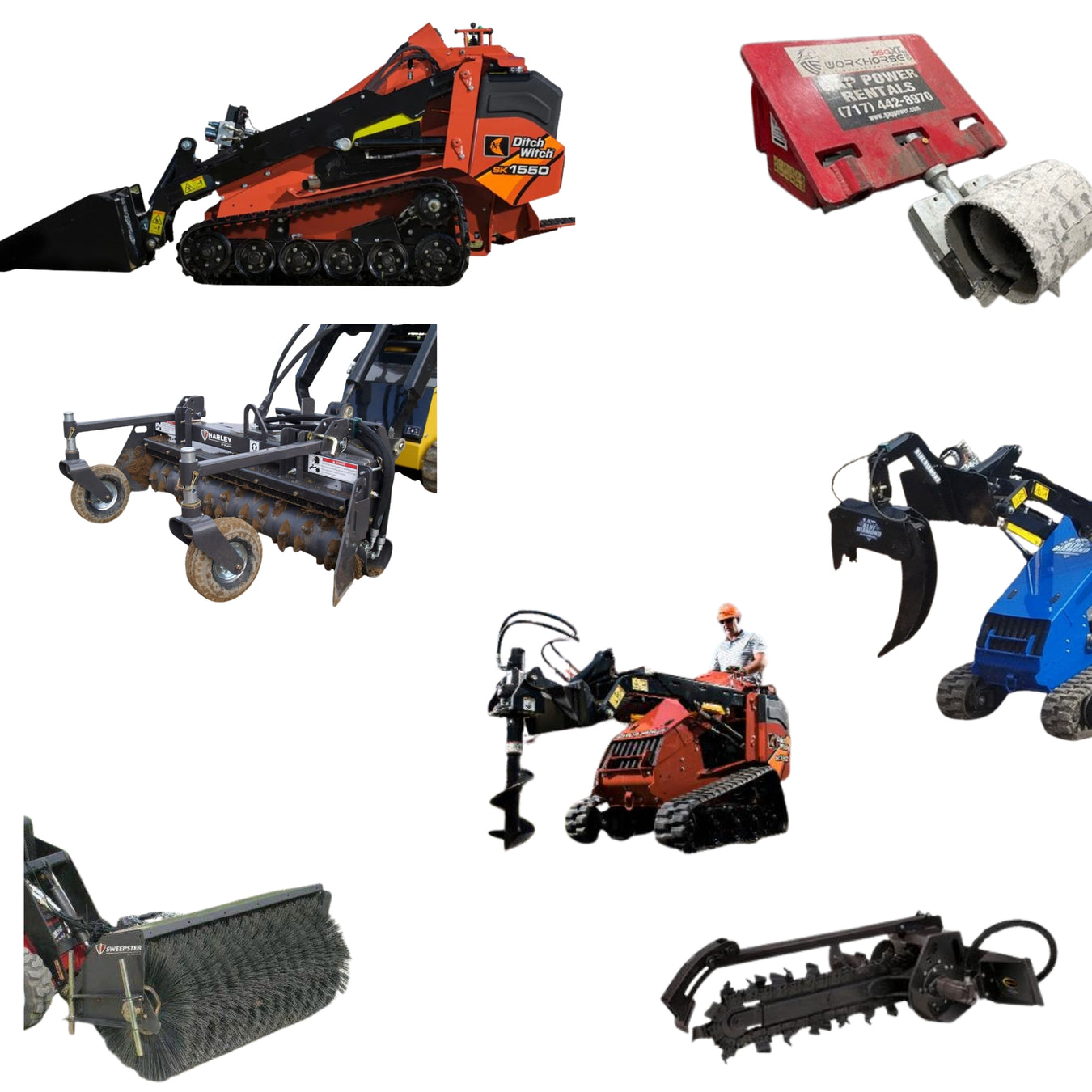 Mini Track Stand On Skidloader Rentals, Attachments
