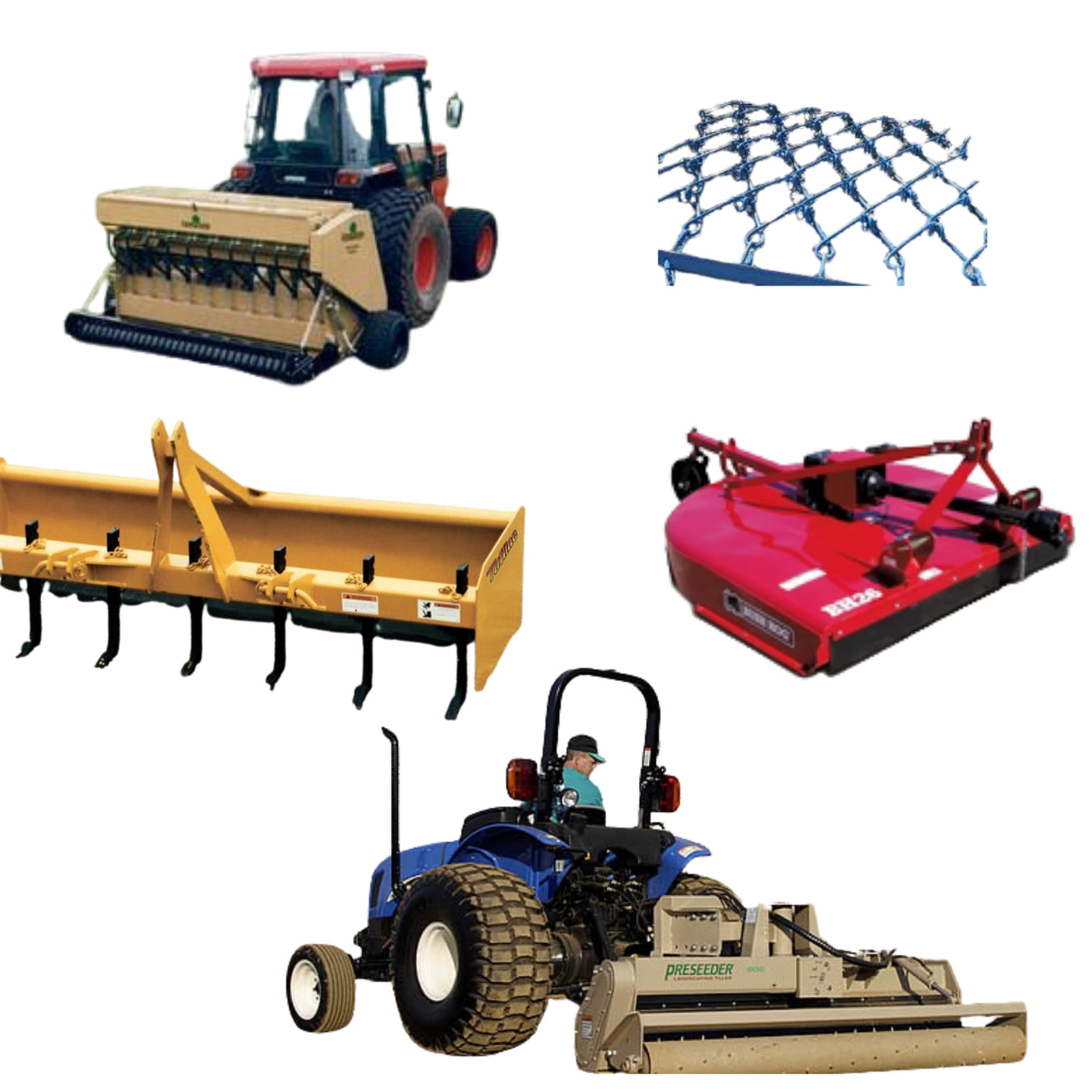 Tractors, Kubota Rentals, Attachments