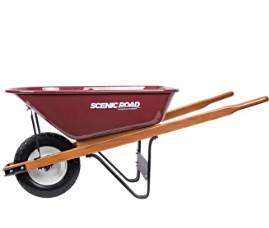 Scenic Road Wheelbarrow - 6 Cu Ft - Stamped Steel-  1 Rib Tire (0)