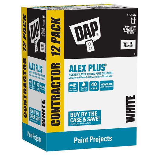 DAP Alex Plus All-Purpose Caulk (Clear, 10.1 FL OZ, 12-Pack)