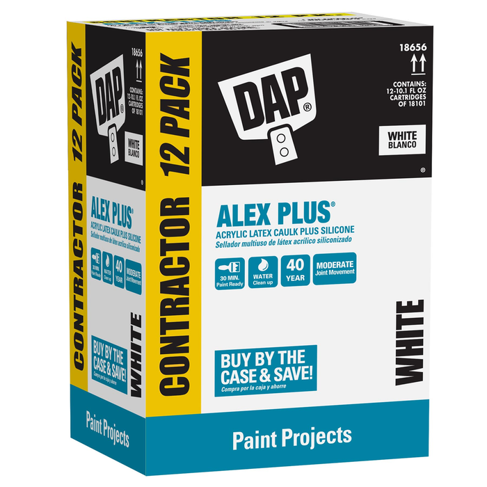 DAP Alex Plus All-Purpose Caulk (Clear, 10.1 FL OZ, 12-Pack)