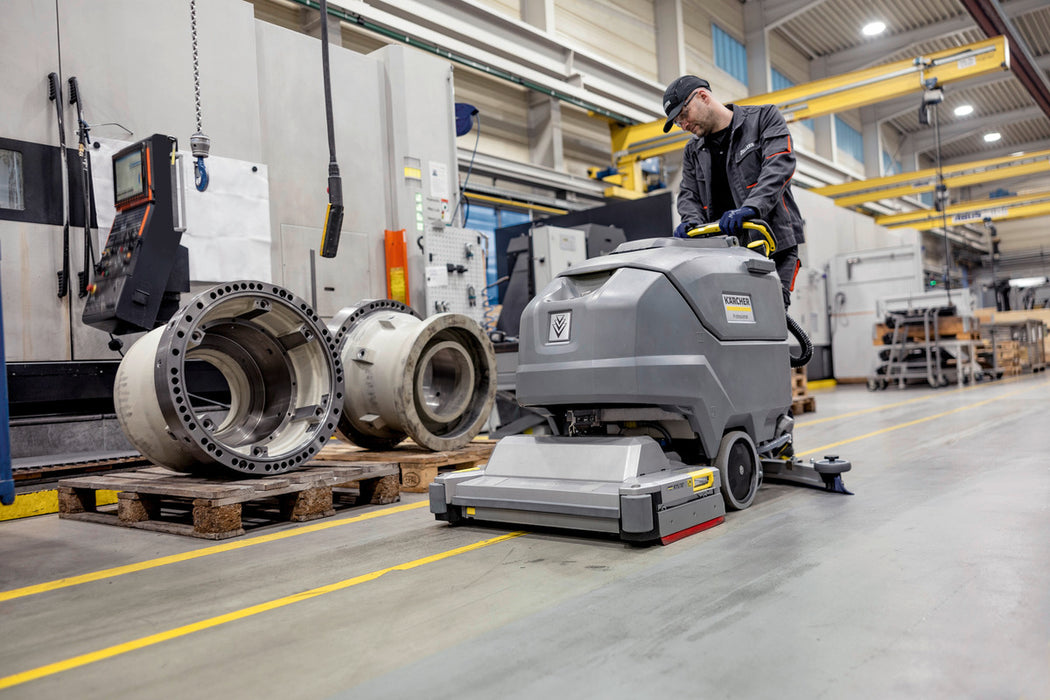 Floor Scrubber, 30" Cylindrical Walk Behind, Li-Ion Battery Powered