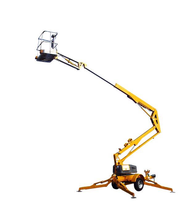 35' Towable Pull Behind Lift Rental, Knuckle Boom